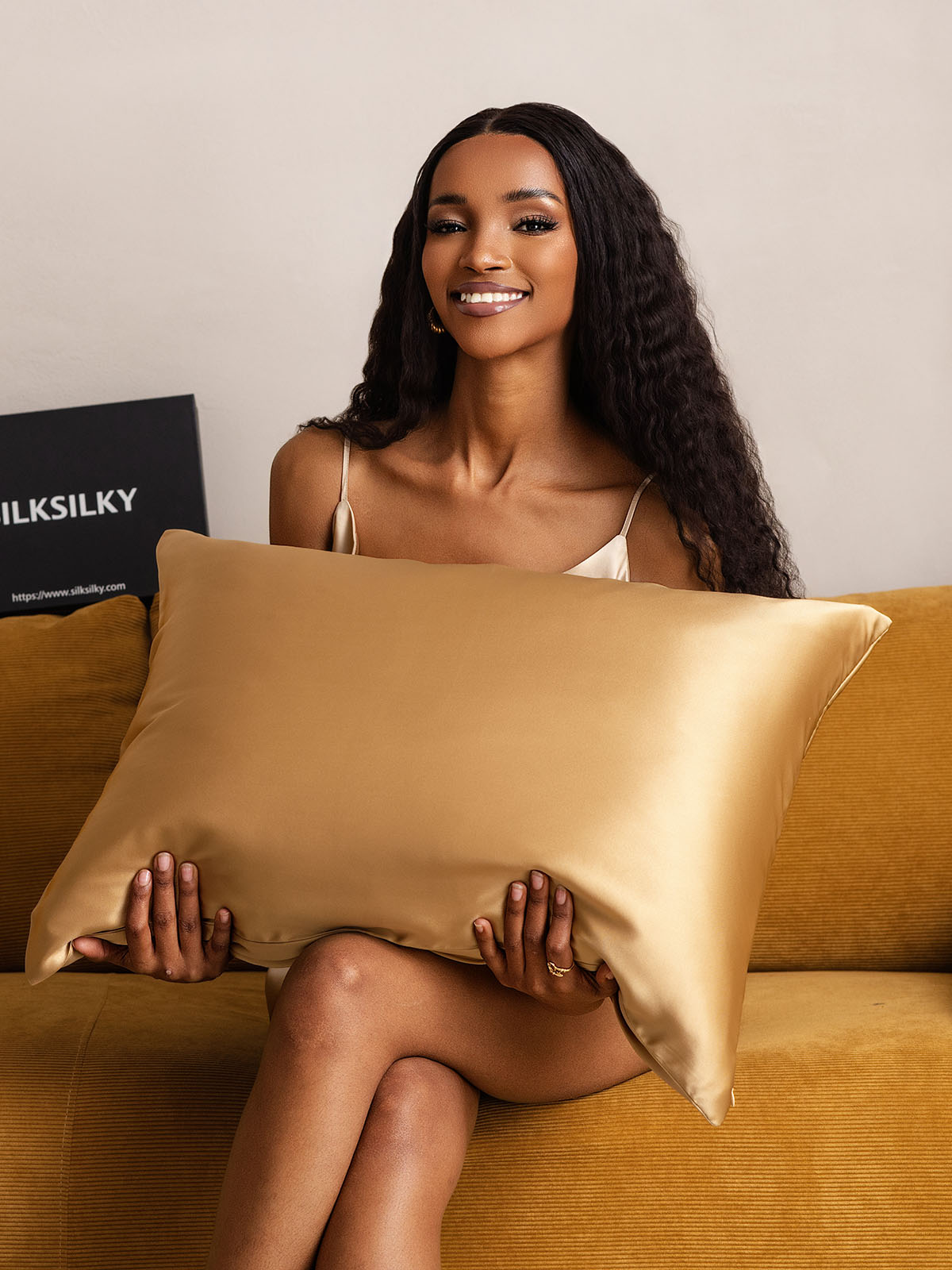 [Cammello Scuro] SilkSilky-IT 22Momme Seta pura Pillowcase 001