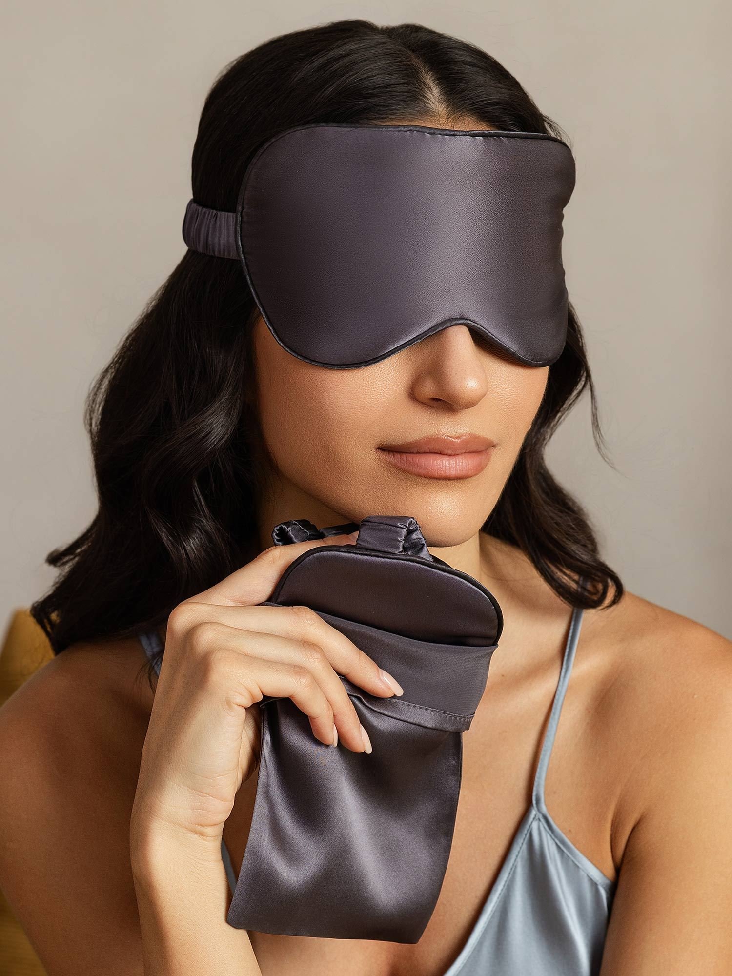 [GrigioScuro] SilkSilky-IT Seta pura Eye Mask 004