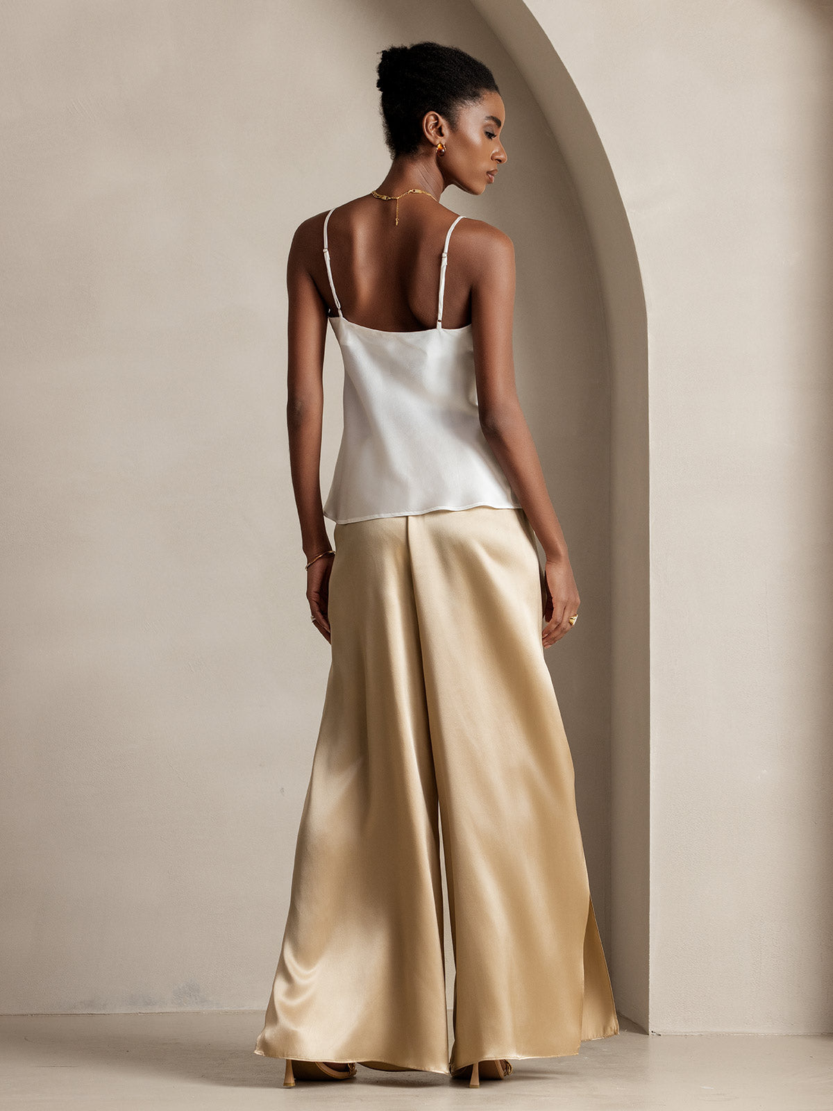 [Champagne] SilkSilky-IT 19Momme Seta Womens Pants 002