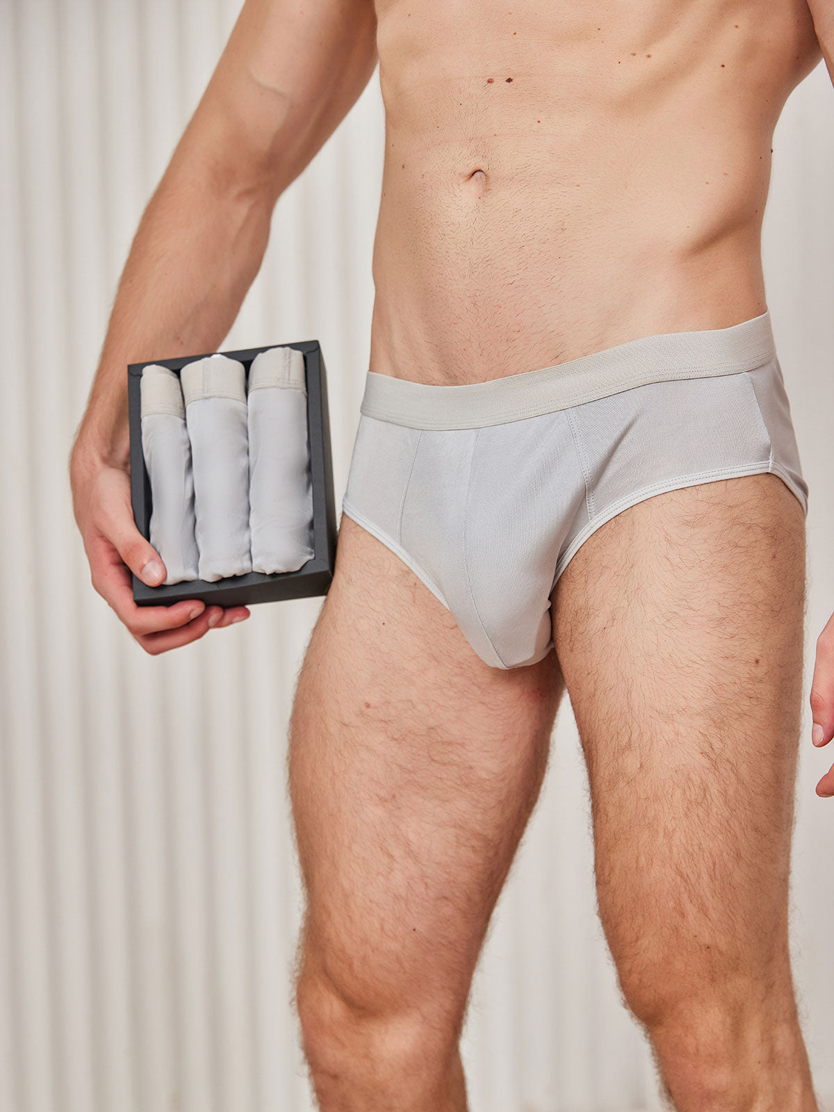 [Grigio] SilkSilky-IT Seta pura Mens Underwear 001