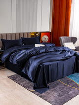 [Blu Scuro] SilkSilky-IT 22Momme Set di biancheria da letto 003