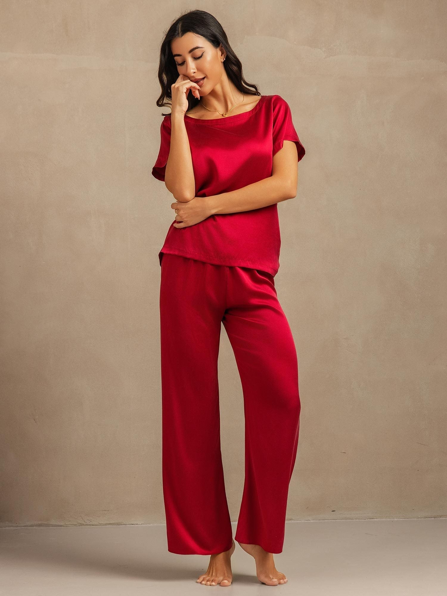 [Vino] SilkSilky-IT 19Momme Seta Womens Pajamas 006