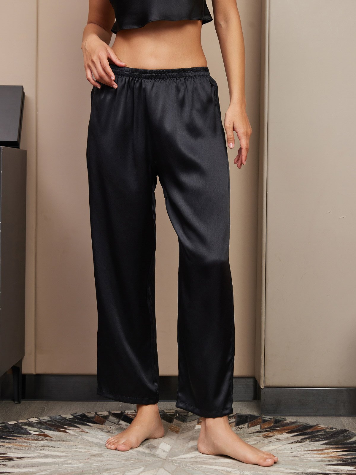 [Nero] SilkSilky-IT Seta pura Womens Sleep Bottoms 003