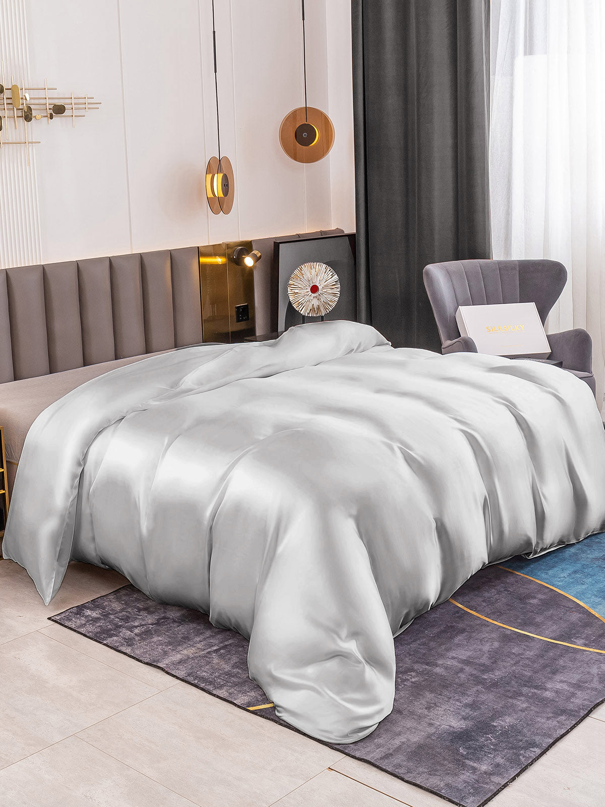[Argento] SilkSilky-IT 19Momme Seta pura Duvet Cover 001