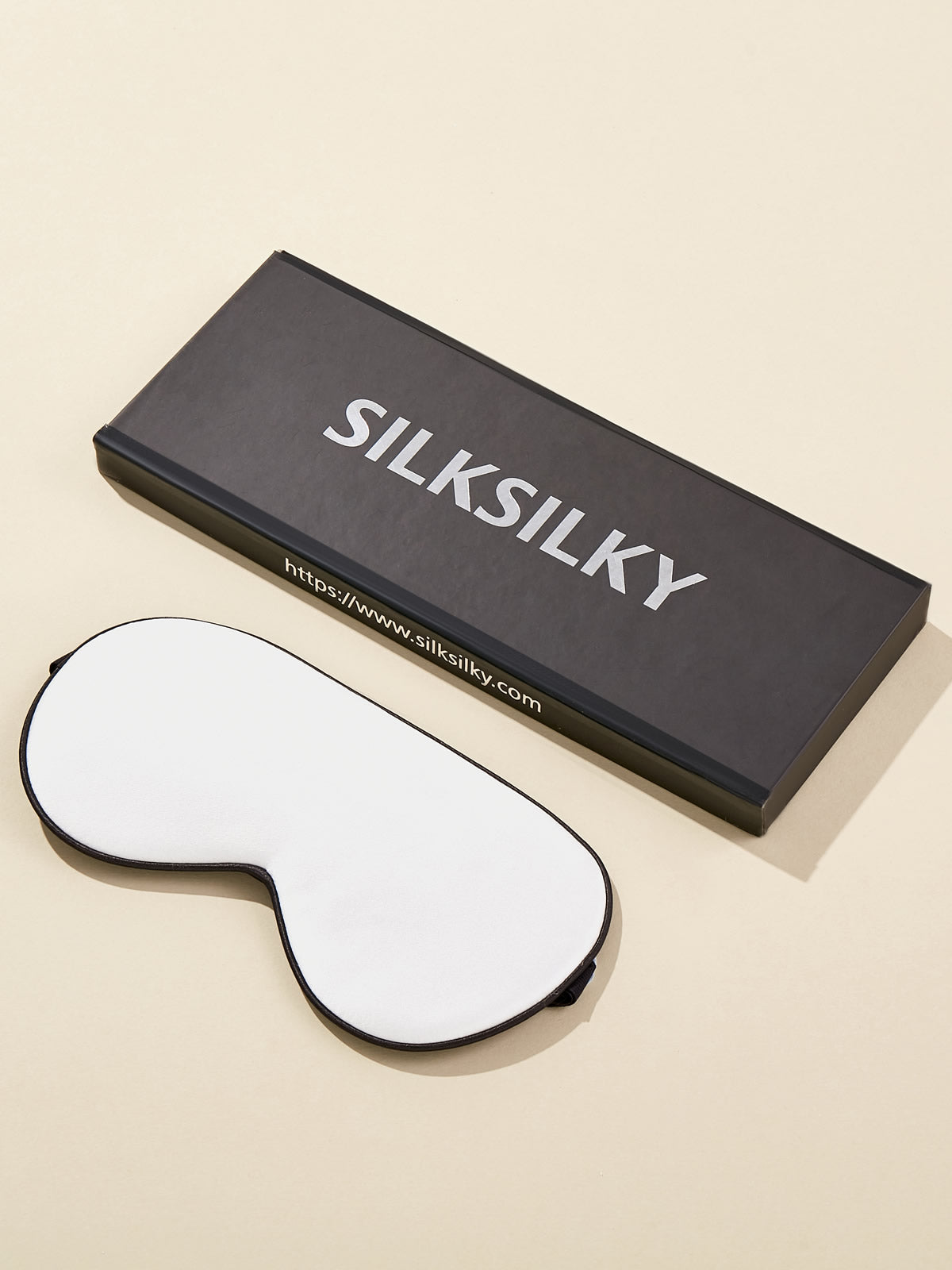 SilkSilky IT 19Momme Seta pura Eye Mask Bianco 001