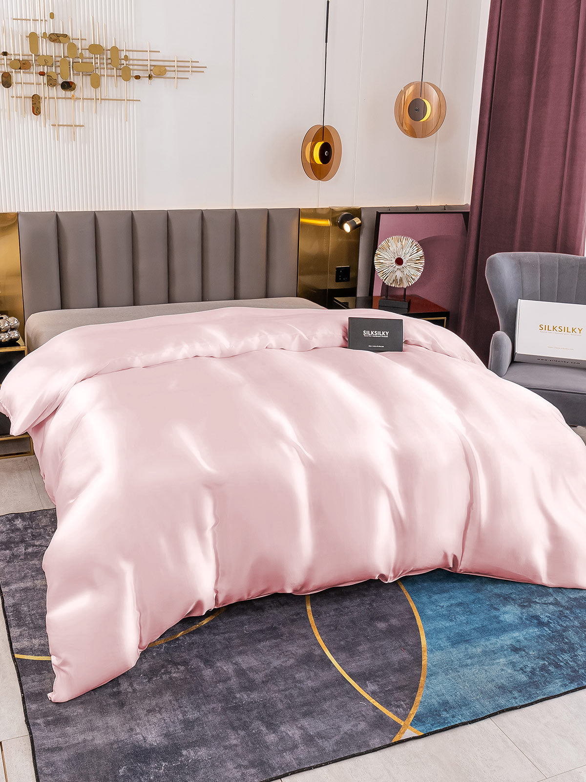 [Rosa] SilkSilky-IT 19Momme Seta pura Duvet Cover 002
