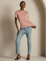 [Rosa] SilkSilky-IT Short Sleeve Magliette donna 004