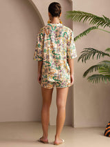 [Coccodrillo Sabbia] SilkSilky-IT Short Sleeve Notch Collar Pigiami da donna 002