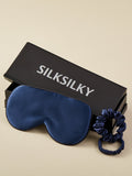 SilkSilky IT 19Momme Seta pura Eye Mask BluAcuro 001