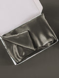 SilkSilky-IT 19Momme Seta pura Pillowcase GrigioScuro 008