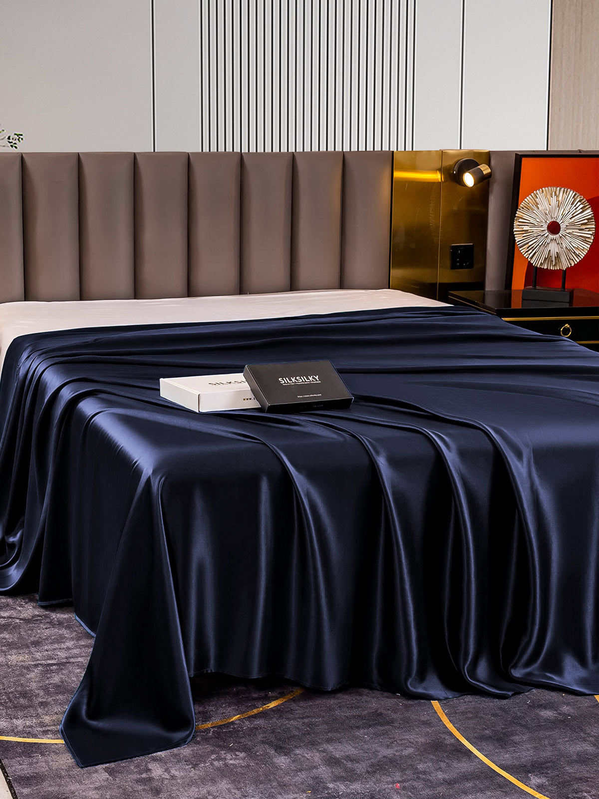 [Blu Scuro] SilkSilky-IT 22Momme Seta pura Sheet 003