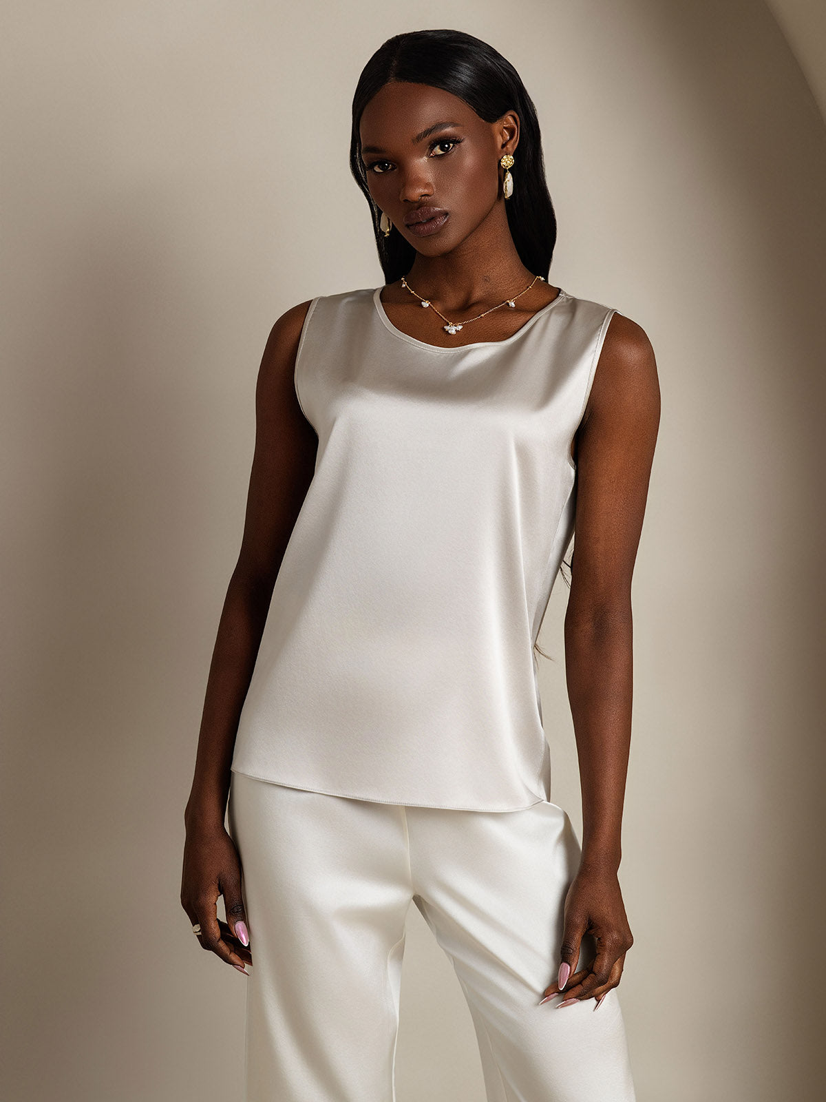 [Grigio Chiaro] SilkSilky-IT 19Momme Seta Camisoles 003