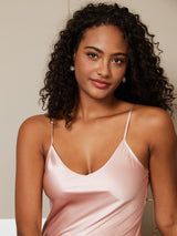 [Rosa] SilkSilky-IT Sleeveless V Neck Camicia da notte 006