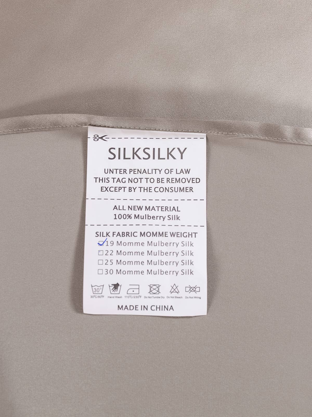 SilkSilky IT 19Momme Seta pura Sheet Grigio 005