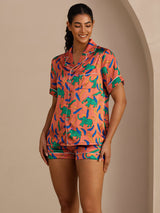 [Elefante Argilla] SilkSilky-IT Short Sleeve Lapel Collar Pigiami da donna 004