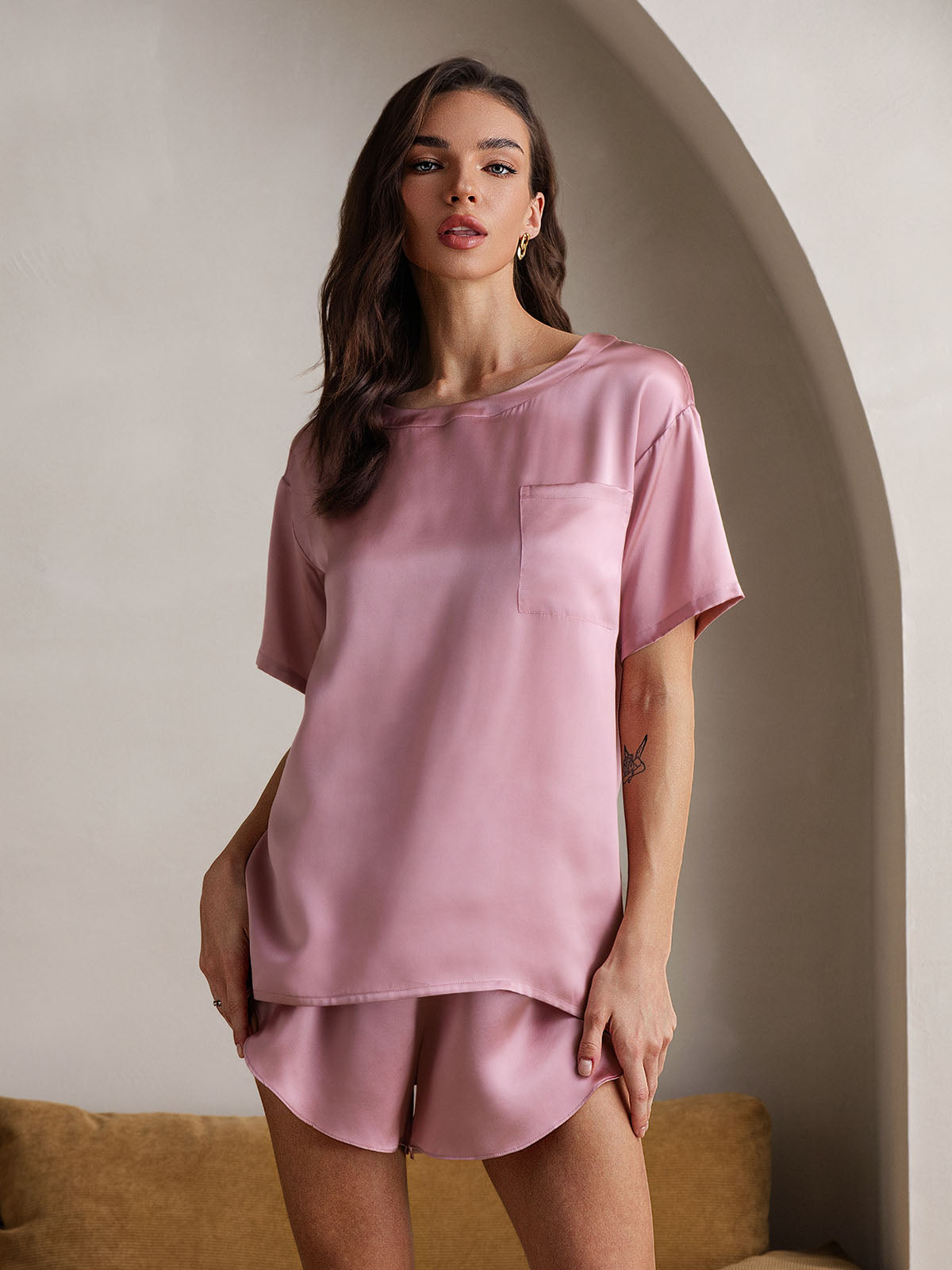 [Malva Pallido] SilkSilky-IT Seta pura Womens Pajamas 004