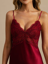 [Vino] SilkSilky-IT Sleeveless Deep V Neck Camicia da notte 004