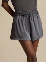 [Grigio Scuro] SilkSilky-IT 19Momme Pantaloncini da donna 005