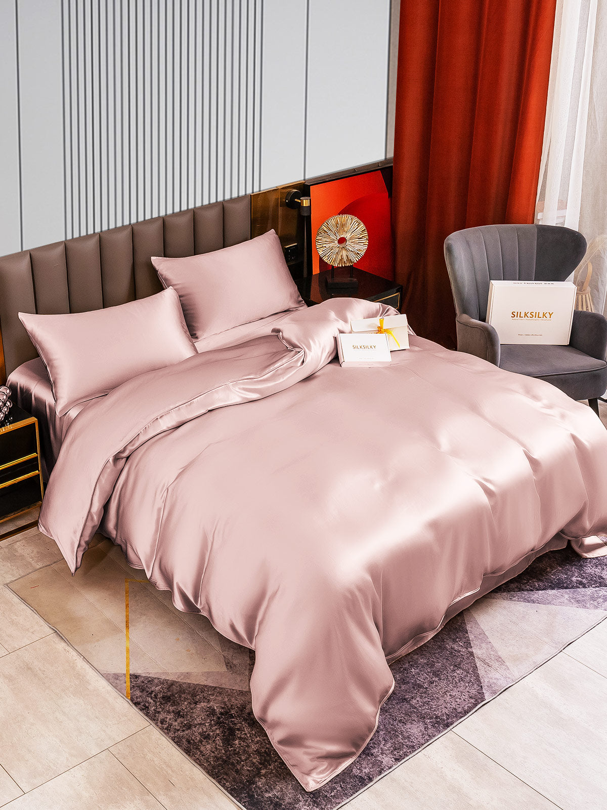 [Rosa] SilkSilky-IT 22Momme Seta pura Bedding Set 002