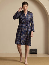 [Catena Blu Navy] SilkSilky-IT Long Sleeve Vestaglia da uomo 008