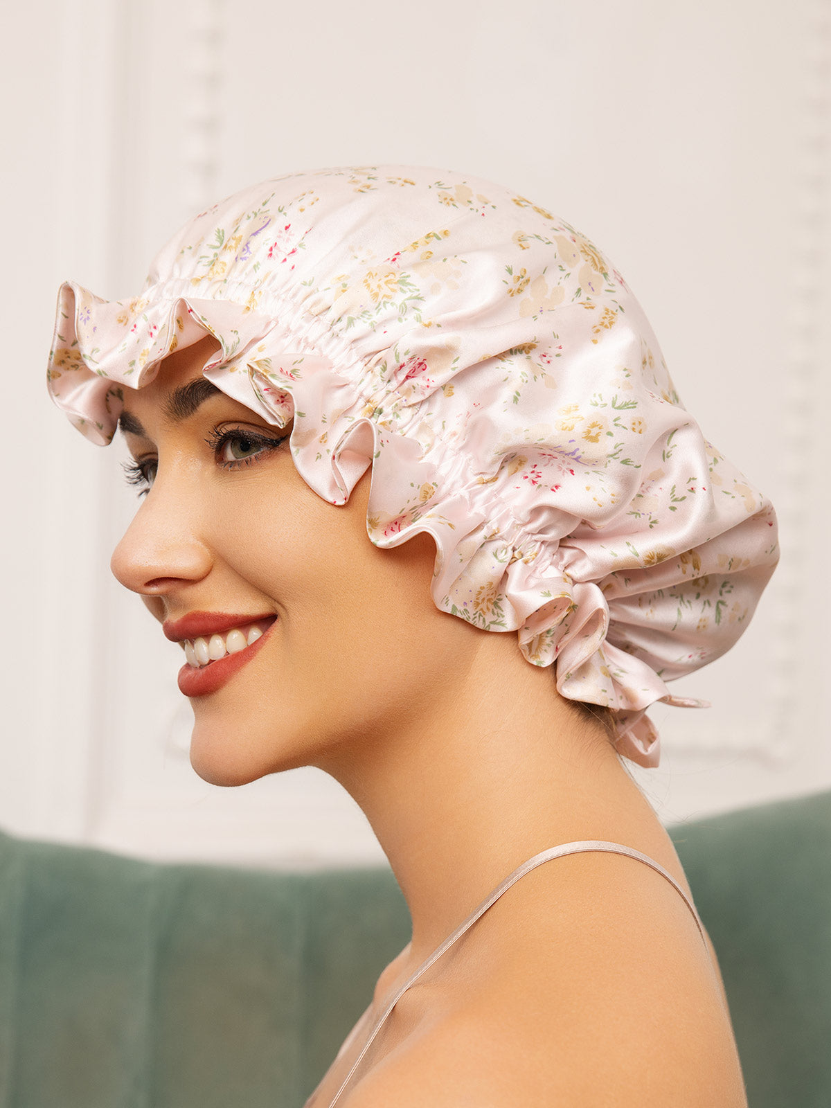 SilkSilky-IT Seta pura Sleep Cap Floral 003