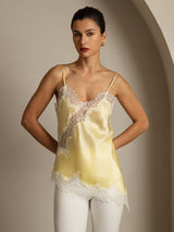 [Giallo Chiaro] SilkSilky-IT Spaghetti Strap V Neck Cami 001