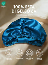 [Verde Acqua] SilkSilky-IT Cuffia di seta 002