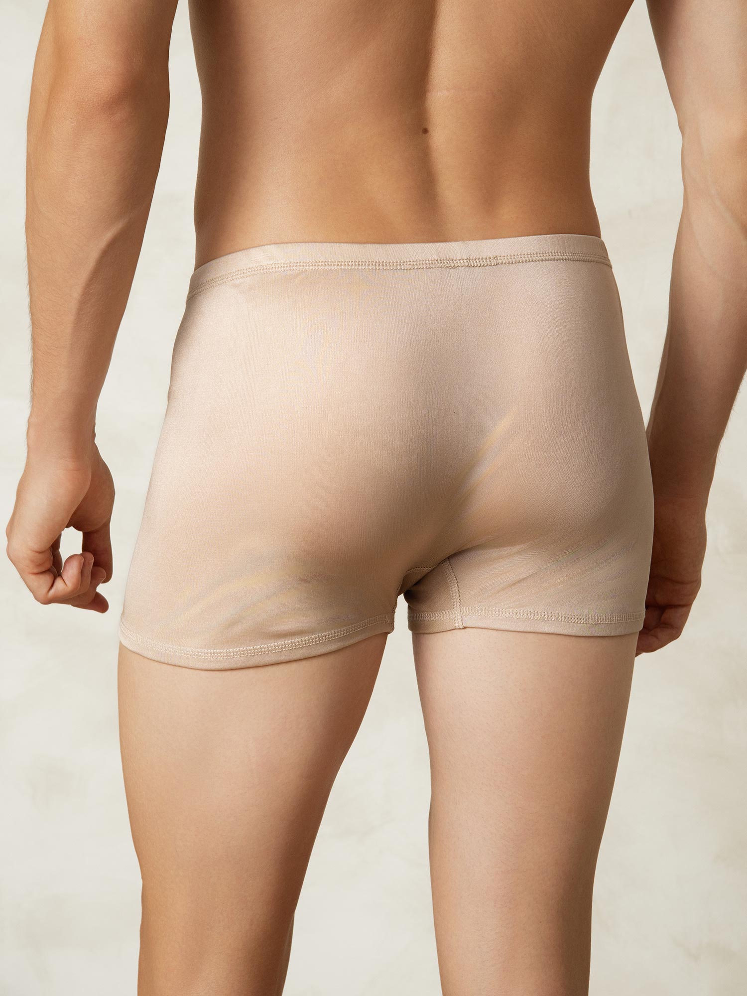 [Beige] SilkSilky-IT Maglia di seta Mens Underwear 002