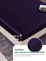 [Viola Scuro] SilkSilky-IT 25Momme Set di biancheria da letto 004
