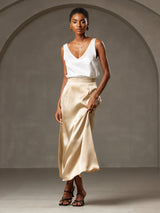 [Bianco] SilkSilky-IT Sleeveless V Neck Cami 007