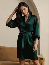 [Verde Scuro] SilkSilky-IT 3/4 Sleeve Vestaglia da donna 006