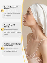 [Bianco] SilkSilky-IT Cuffia di seta 008