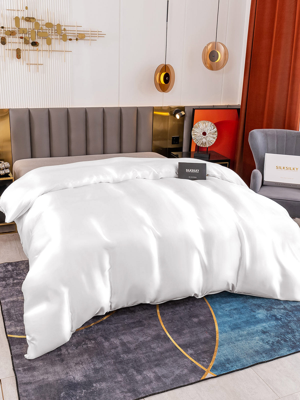 [Bianco] SilkSilky-IT 19Momme Seta pura Duvet Cover 002