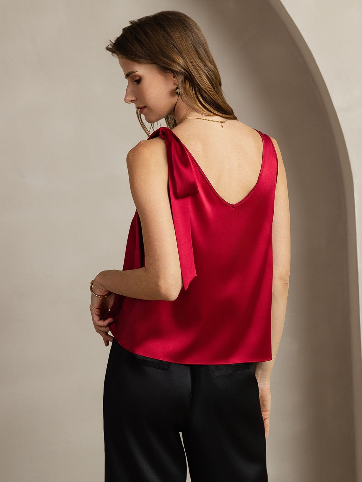 [Vino] SilkSilky-IT 19Momme Seta Womens T-Shirt 002
