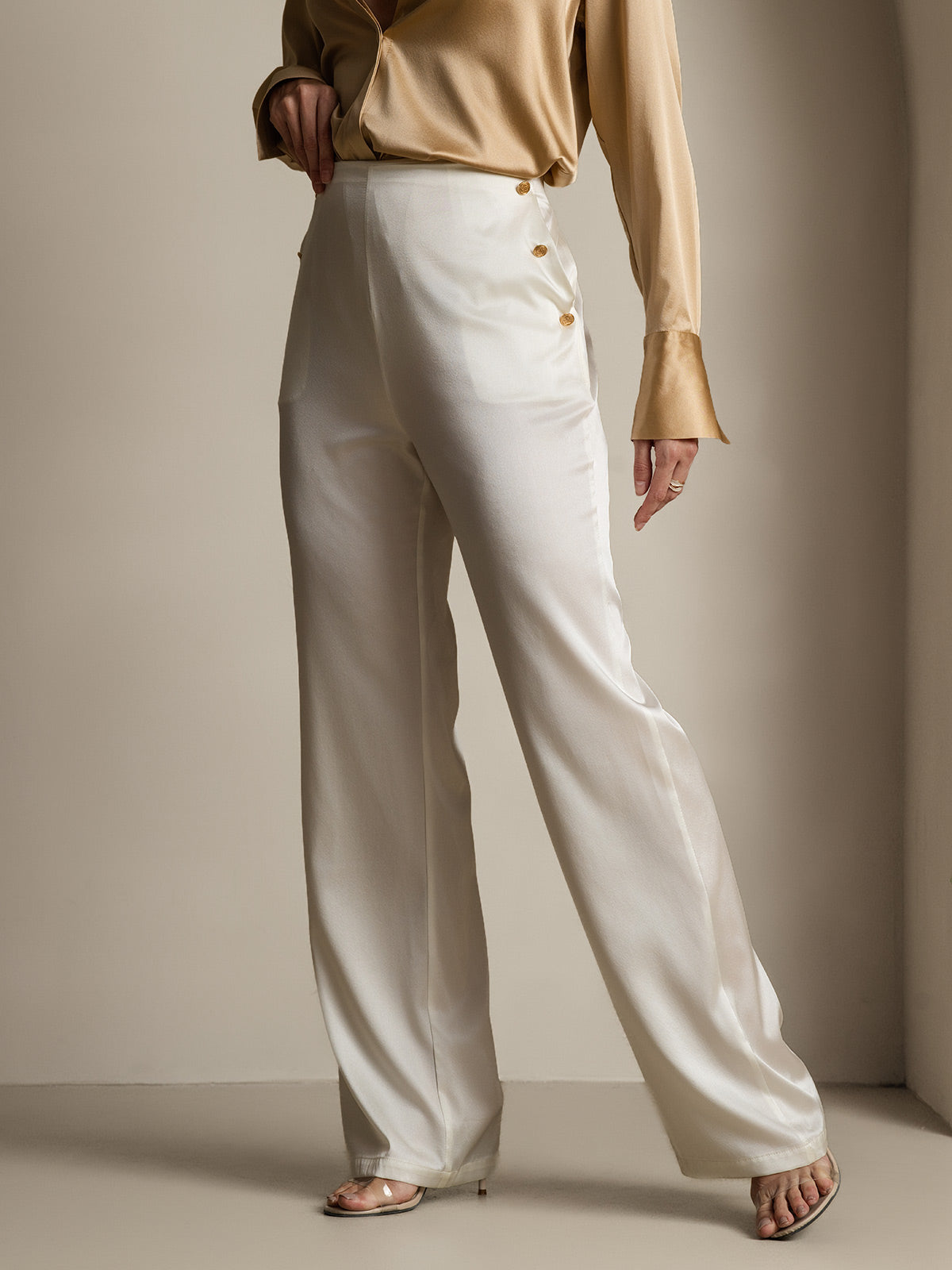 [Bianco] SilkSilky-IT 19Momme Seta Womens Pants 003