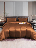 SilkSilky IT 22Momme Seta pura Bedding Set Caffè 001