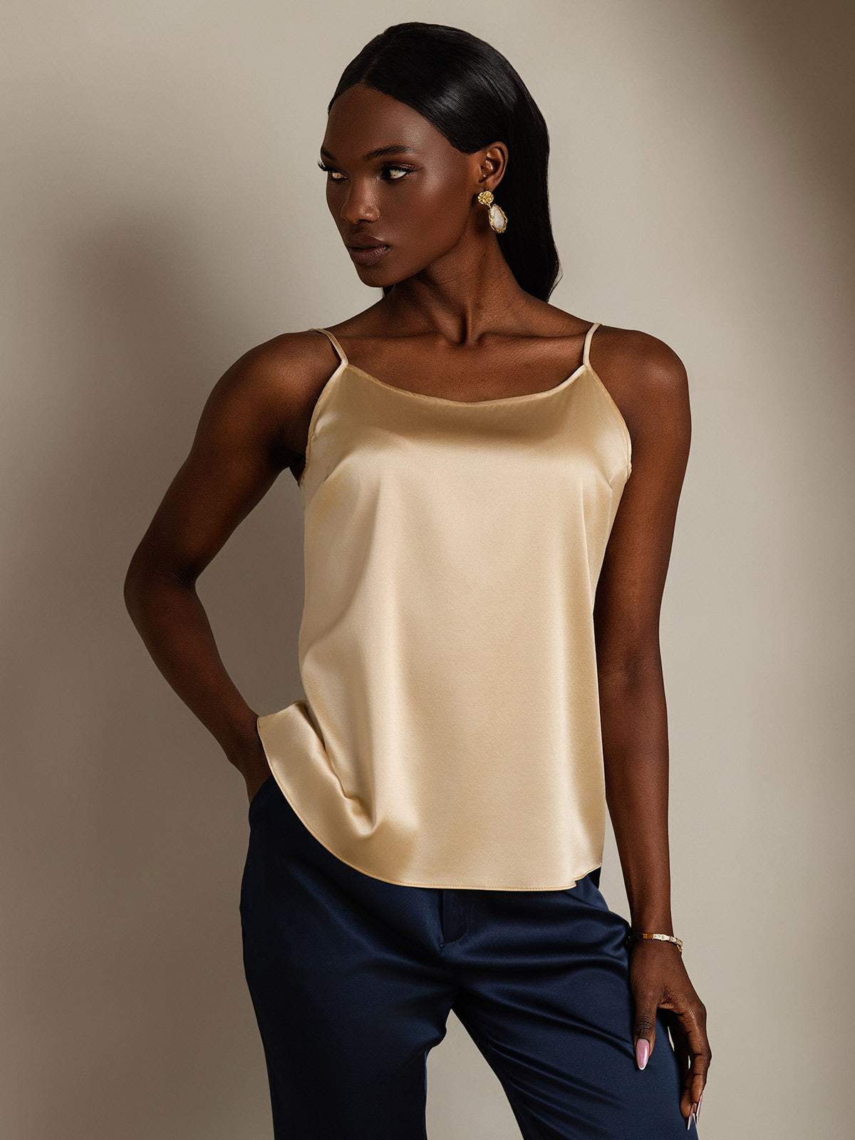 [Champagne] SilkSilky-IT 19Momme Seta Camisoles 001
