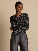 [Pois] SilkSilky-IT 19Momme Seta Bell Sleeve Blouse 003