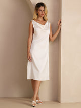 [Bianco] SilkSilky-IT Sleeveless Cowl Neck Vestiti da donna 005