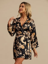 [Drago Nero] SilkSilky-IT 3/4 Sleeve Vestaglia da donna 001