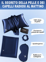 [Blu Scuro] SilkSilky-IT 19Momme Seta pura Pillowcase Set 002