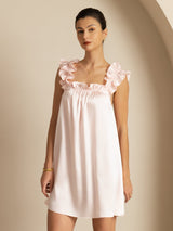 [Rosa] SilkSilky-IT Sleeveless Square Neck Camicia da notte 006