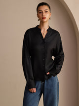 [Nero] SilkSilky-IT Long Sleeve Blouse 001