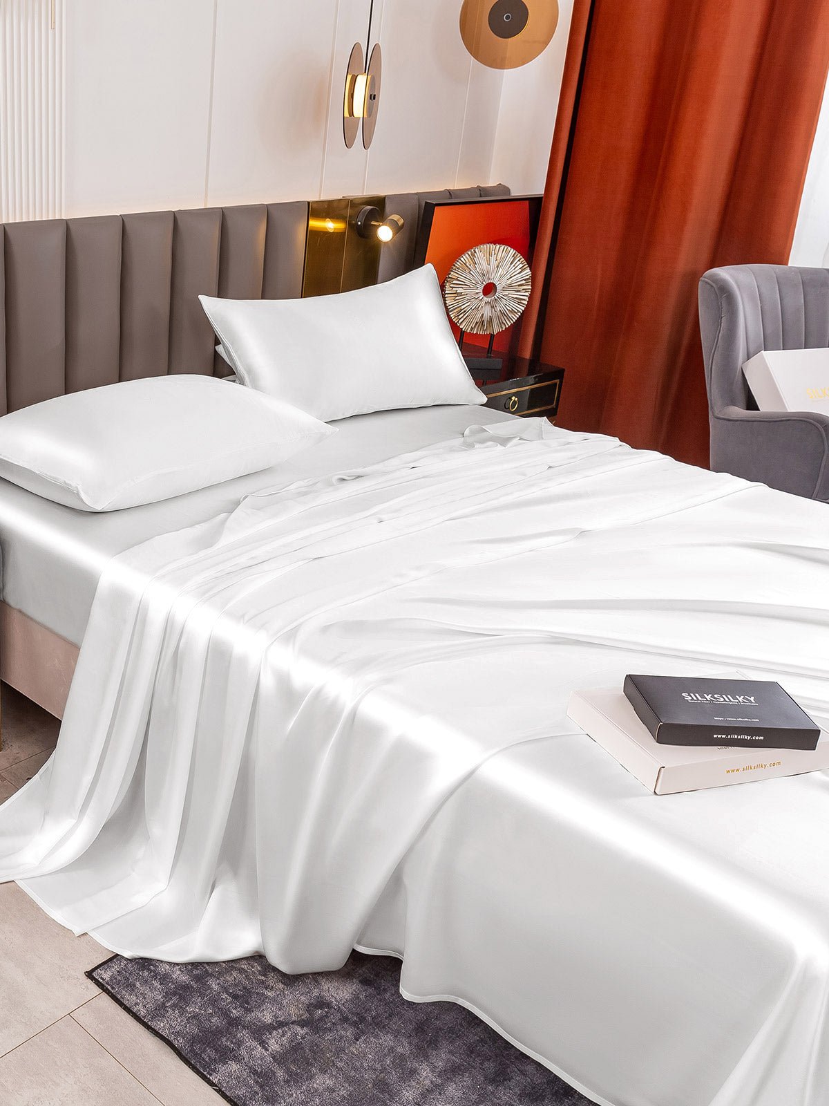[Bianco] SilkSilky-IT 19Momme Seta pura Bedding Set 007