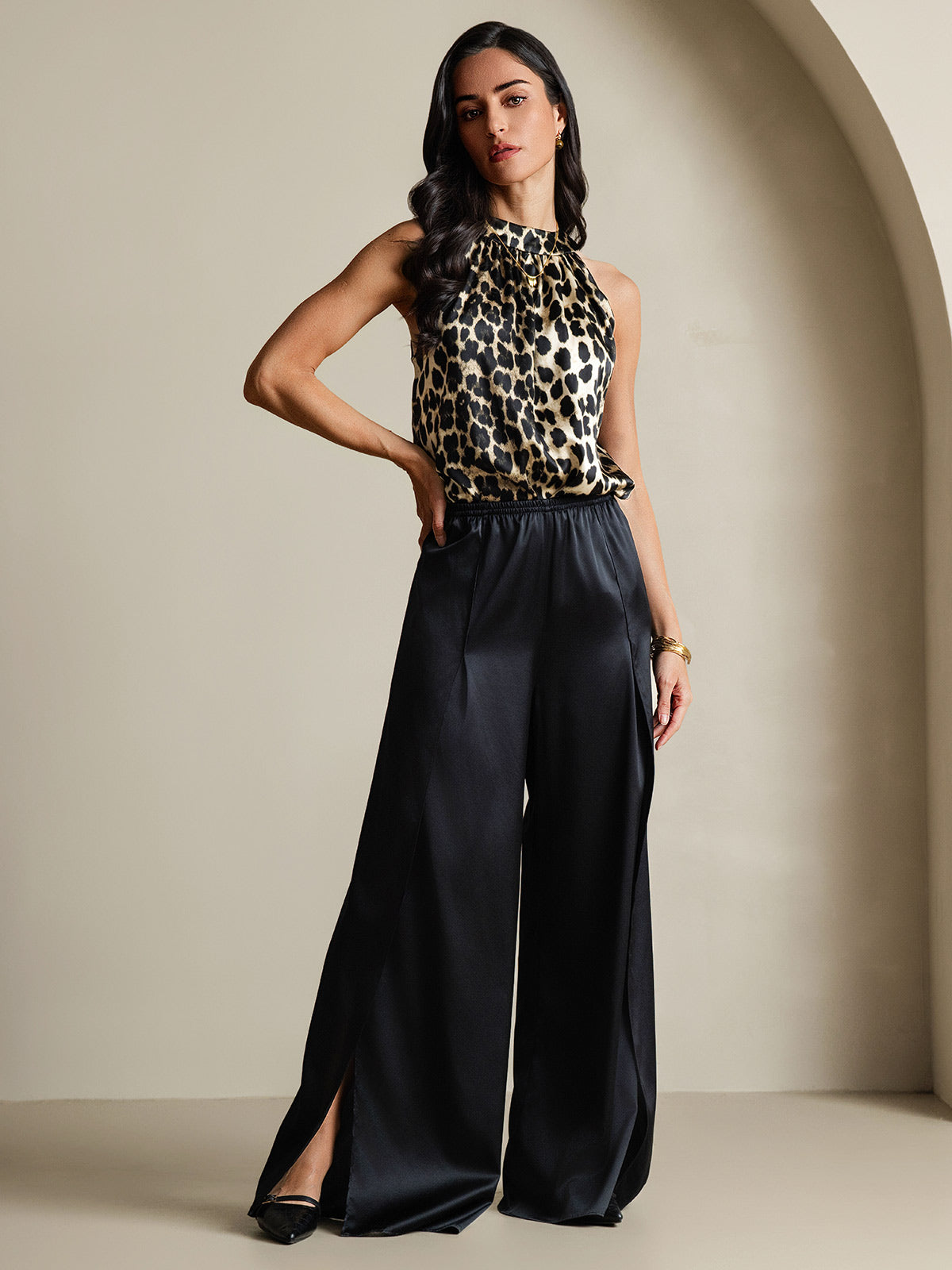 [Leopardo] SilkSilky-IT 19Momme Seta Womens T-Shirt 007