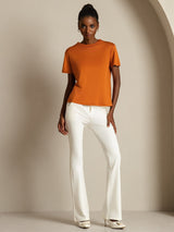 [Arancia] SilkSilky-IT Short Sleeve Magliette donna 007