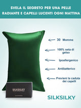 [Verde Scuro] SilkSilky-IT 30Momme Seta pura Pillowcase 003