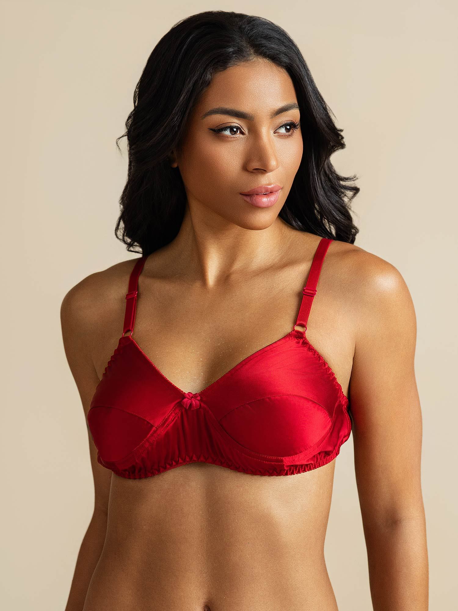 [Rosso] SilkSilky-IT Seta pura Bra 007,