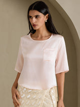 [Rosa] SilkSilky-IT Half Sleeve Magliette donna 001