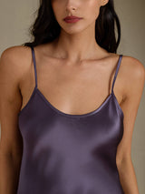 [Grigio Porpora] SilkSilky-IT Sleeveless V Neck Vestiti da donna 004